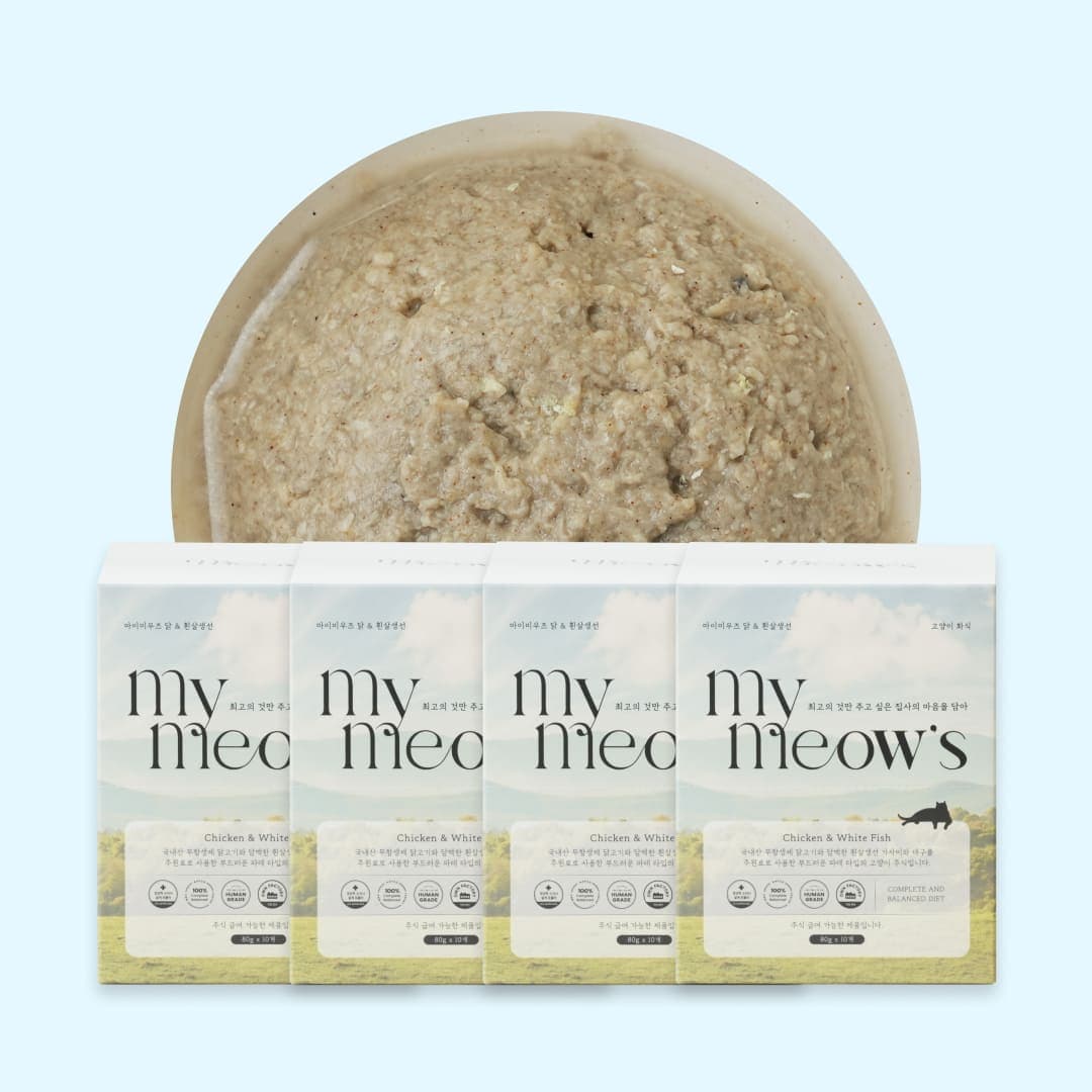 [고양이] 포옹 마이미우즈 화식 닭&흰살생선 3.2kg(80gX40개입)