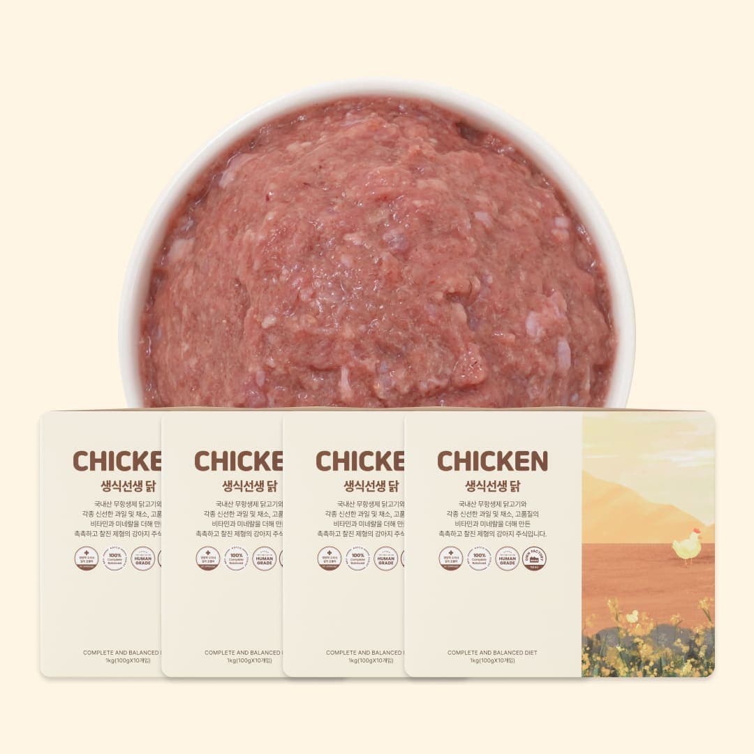 [강아지] 포옹 생식선생 닭 4kg(100gX40개입)