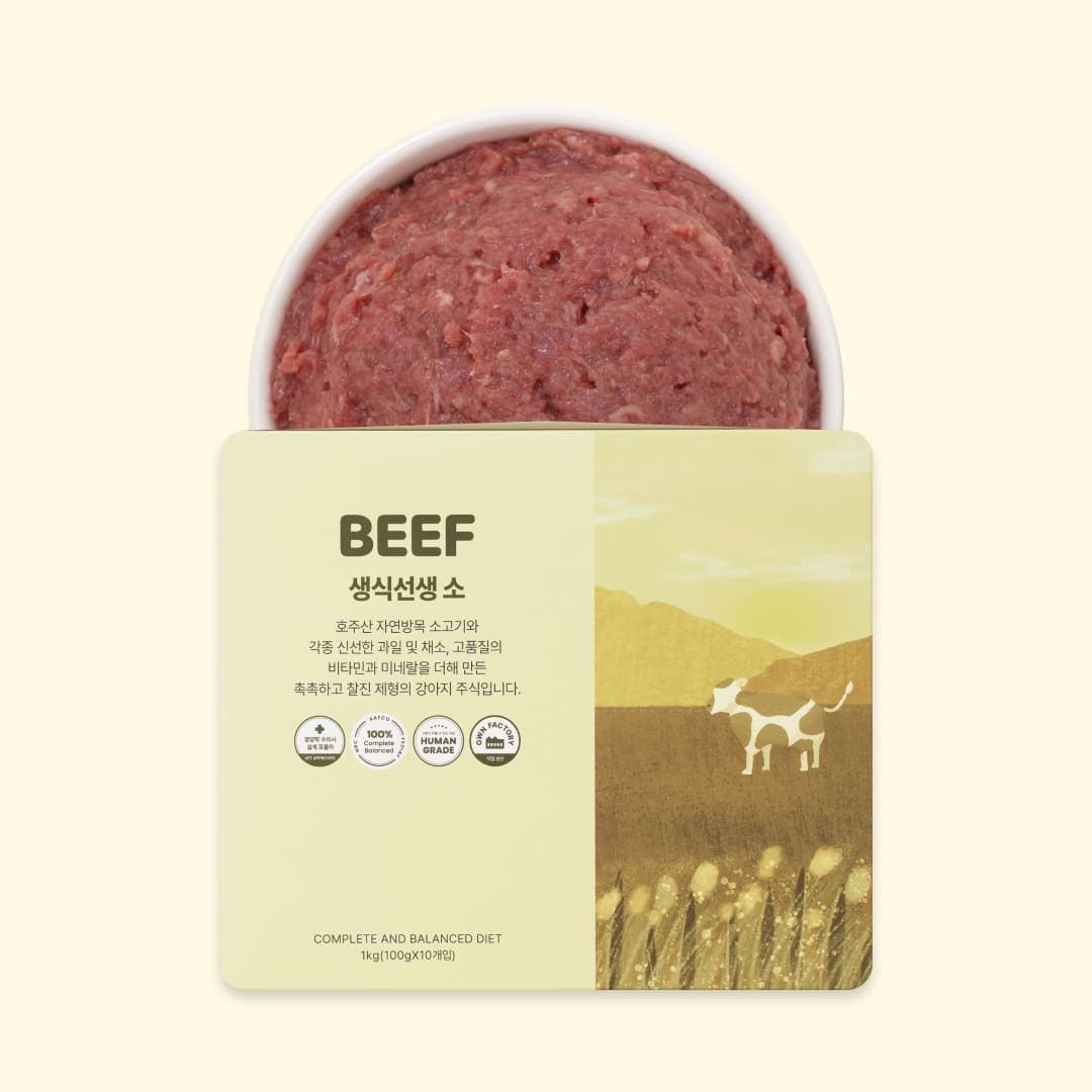 [강아지] 포옹 생식선생 소 1kg(100gX10개입)