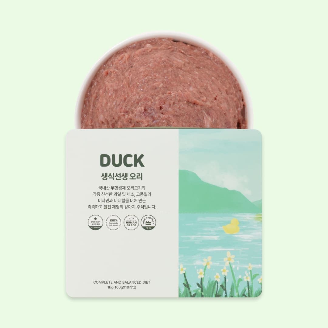 [강아지] 포옹 생식선생 오리 1kg(100gX10개입)