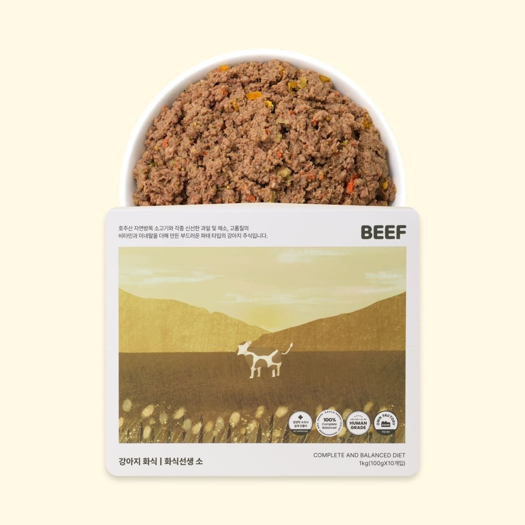 [강아지] 포옹 화식선생 소 1kg(100gX10개입)