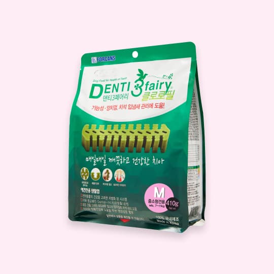 [강아지] 포켄스 덴티페어리 클로로필 덴탈껌 대용량(410g) M 34개입(중소형견용)