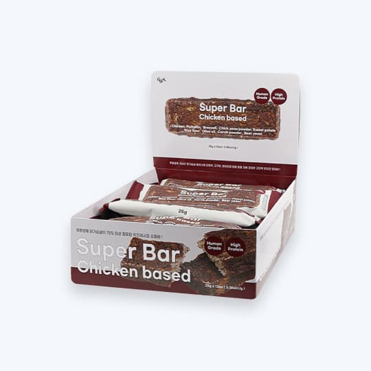 [강아지] 고위드테일 수제간식 슈퍼바 치킨 1박스 (25gX12개)