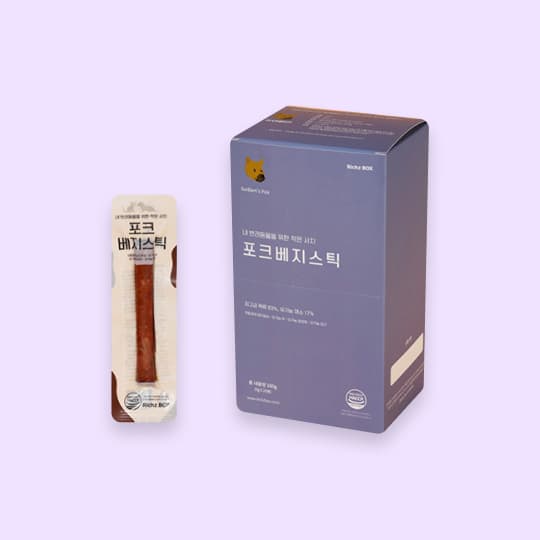 [공용] 리치즈박스 수제간식 쫄깃 포크 베지스틱(20개입)
