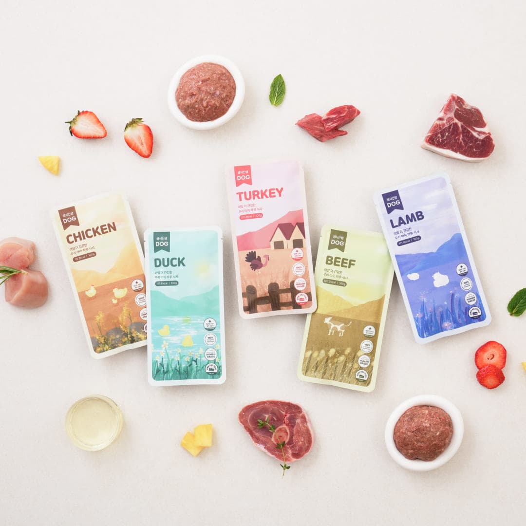 [강아지] 포옹 생식선생 5가지 맛 체험 패키지(100gX5개입)